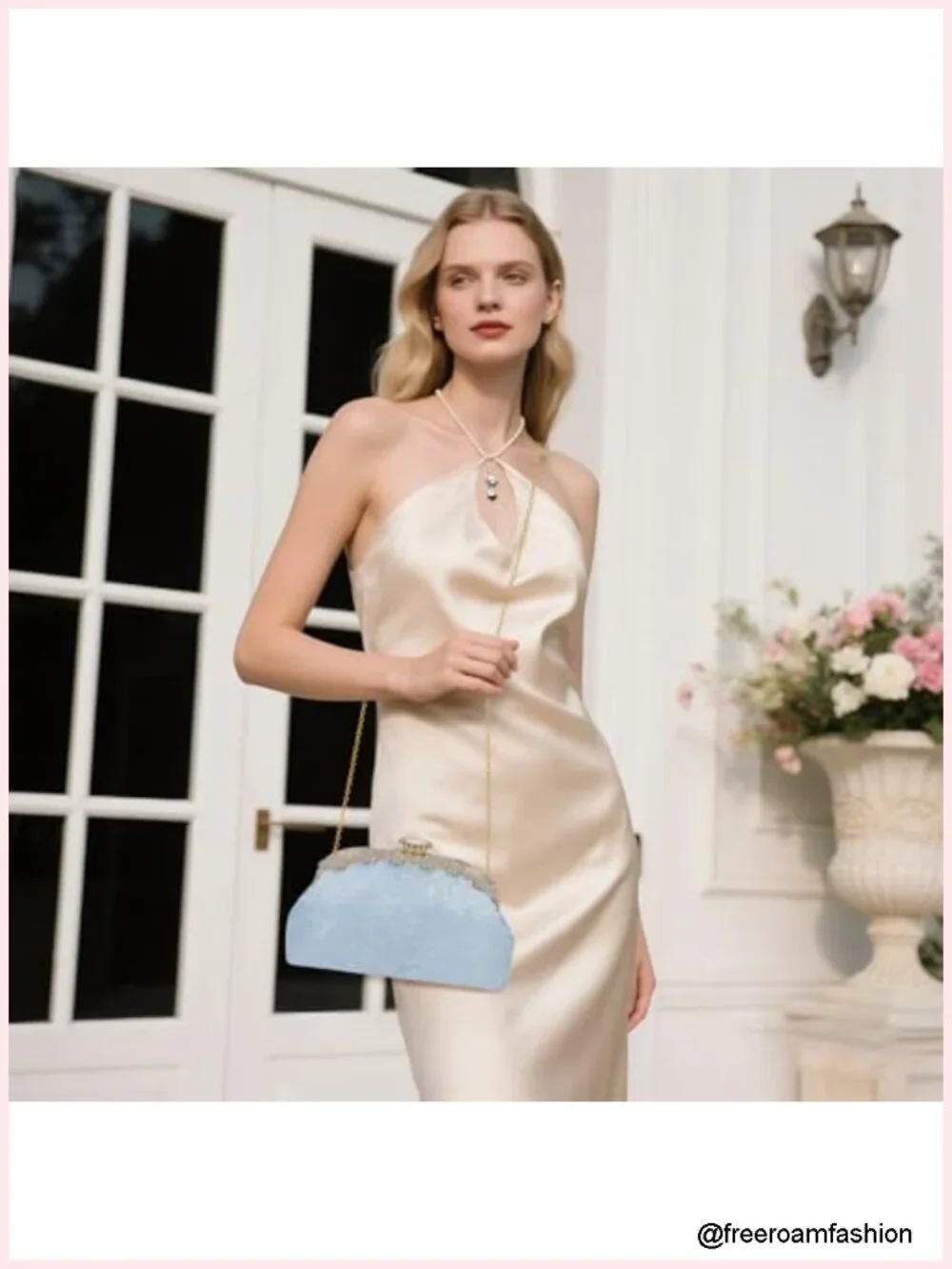 Lace Clutch Evening Bag with Rhinestones for Wedding Prom Party Crossbody